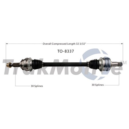 Surtrack Axle Cv Axle Shaft, To-8337 TO-8337